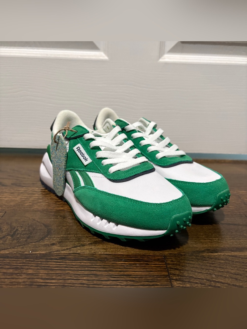 Reebok Women’s Green & White Low-Top Suede Sneakers